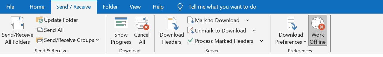 image of what it looks like if working offline